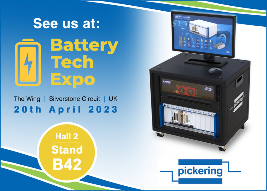 Pickering Interfaces to demo EV BMS test rig at Battery Tech Expo 2023, UK